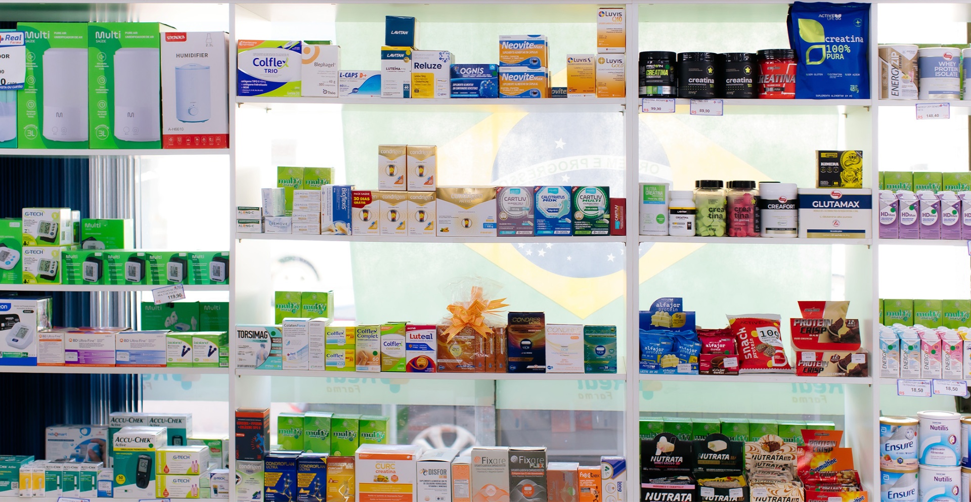 Suplementos e vitaminas na Real Farma, farmácia em Toledo